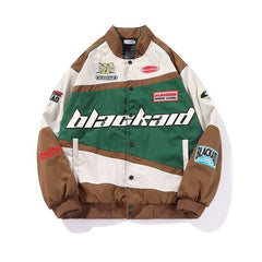 Streetwear Letter Print Motorcycle Jacket